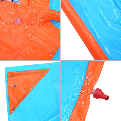 Benlet Kids Outdoor Water Slides, 18ft Inflatable Long Water Slider w/Drench Pool for All Family Toddler & Children (Two Person)