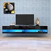 V-HOME TV Stand for 75/80inch TV, Universal TV Stand, Modern TV Cabinet with 12 Color LED,Wall Mounted Floating Stand…