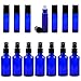 14 Cobalt Blue Essential Oil Bottles , 7 Blue Glass Spray bottles for Essential Oils (2 Ounce) , 7 Essential Oil Blue Glass Stainless Essential Roller Oil Bottles (0.34 Ounce)