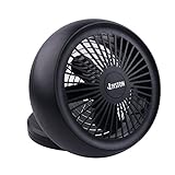 Portable Fan, Battery Operated USB Table Fan 6 Inch Black Mini Desk Turbo Fan Personal Fan by LIVSTON