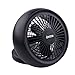 LIVSTON Portable Fan, Battery Operated USB Table Fan 6 Inch Black Mini Desk Turbo Fan Personal Fan by
