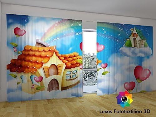 'Photo/3D Fairy Tale Cottage Photo Curtain Curtain Curtains Luxury Photographic Print 3D. Height 2.50 m. Width: 5.00 x 2.50) with other sizes and designs available in our shop or message. 15 Business days after payment (Delivery Confirmation). Important: All Curtains Are All Materials and therefore Not Return RETURN Trails Made-to-Measure Not Possible.