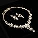 FAYBOX Glamorous Crystal Rhinestone Beading Necklace Earrings Wedding Jewelry Sets