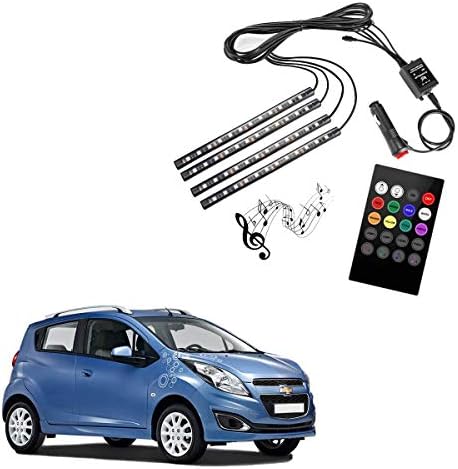 SYKIT Atmosphere Strip Light Car Under Dash Interior LED Lighting Kit with Sounds Activated Wireless IR Remote Control for Chevrolet Spark SYKIT Atmosphere Strip Light Car Under Dash Interior LED Lighting Kit with Sounds Activated Wireless IR Remote Control for Chevrolet Spark