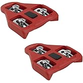 BV Bike Cleats Compatible with Look Delta and Peloton Bike - Adjustable 9 Degree Float System for Ultimate Stability and Power Transfer - Durable Red Metal Cleats for Road and Indoor Cycling Shoes