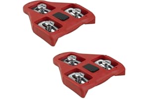 BV Bike Cleats Compatible with Look Delta and Peloton Bike - Adjustable 9 Degree Float System for Ultimate Stability and Power Transfer - Durable Red Metal Cleats for Road and Indoor Cycling Shoes