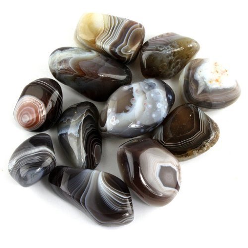 UPC 849344001836, Crystal Allies Materials: 1lb Bulk Tumbled Grey Botswana Agate Quartz Stones from South Africa - Large 1&quot; Polished Natural Crystals for Reiki Crystal Healing *Wholesale Lot*