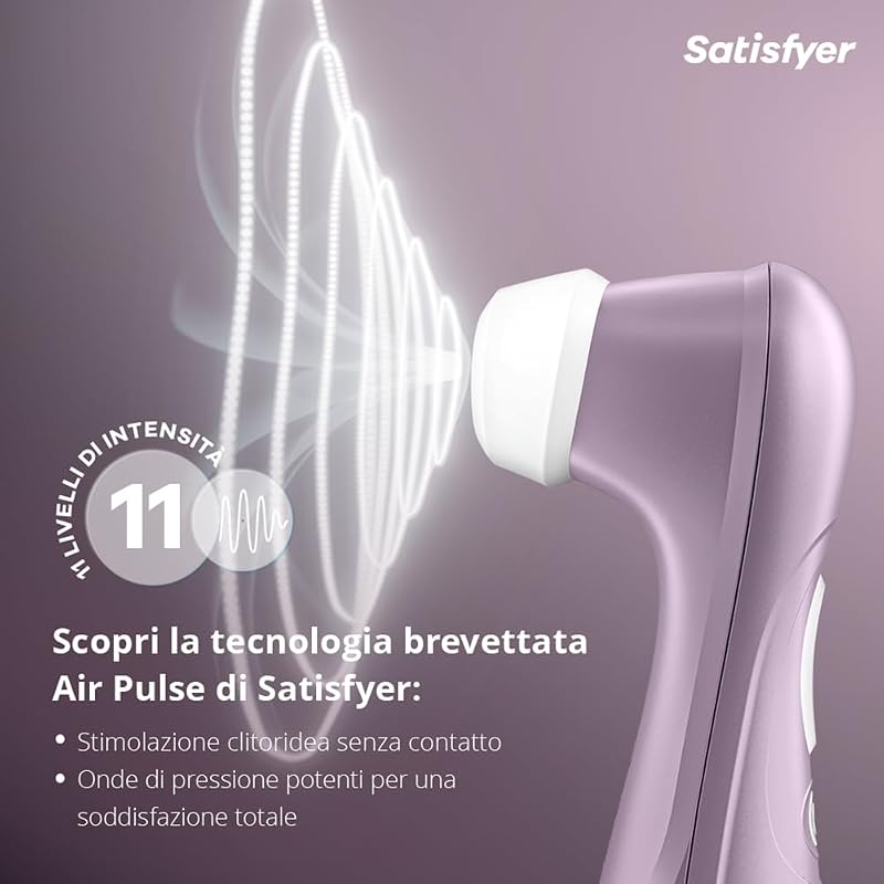 Pro 2 Vibratore per Donna Professionale | Stimolazione Clitoridea silenziosa e potente con Tecnologia Liquid-Air | Sex Toys