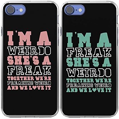 iPhone 8 Case -TTOTT 2x Floral BFF CASE Weirdo Freak Black Matching Best Friends Ultra-Slim Silicone Bumper Cover Case for iPhone 8 Case 4.7"