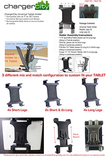 ChargerCity Heavy Duty 4-WAY Adjust Aluminum Alloy Pole/Bar Mic Microphone Stand Podium Tablet Holder Clamp Mount for Apple iPad Pro Air Mini Samsung Galaxy Tab Surface Book/Pro Lenovo HP Google Nexus