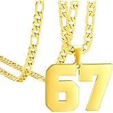 PAURO Men's Stainless Steel Soccer Basketball Baseball Football Athlete Number 00-99 Pendant Necklace with Chunky Chains