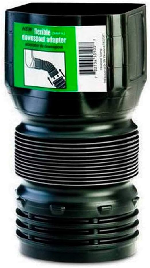 Flex-Drain ADP53102 Downspout Adaptor, Landscaping Drain Pipe Adapter 3 by 4 by 4-Inch : Gutter : Garden & Outdoor