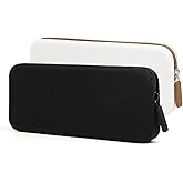 AIBFRID 2PCS Silicone Makeup Brush Bag Travel Zipper Makeup Bag Small Makeup Brush Case Makeup Brush Holder for Travel(Black, White)
