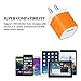 Wall Charger, HUHUTA 3PCS Universal Charger Home Travel Fast Charger Power Adapter for iPhone 7 7s 6s Plus, iPad, Samsung Galaxy S7 S6, Motorola, LG G4 G3 and More Devices. (Orange, Rosered, Purple)