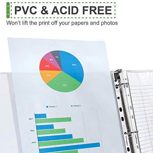 TYH Supplies 50 Pack Heavyweight Clear Sheet Protectors 8.5 x 11 Inch Top Loading Non Vinyl Acid Free 11 Hole - Thumbnail 5