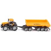 Siku 1858, JCB Tractor with Dolly and Tipping Trailer, 1:87, Metal/Plastic, Yellow, Removable Tipper Body