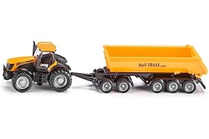 Siku 1858, JCB Tractor with Dolly and Tipping Trailer, 1:87, Metal/Plastic, Yellow, Removable Tipper Body