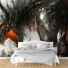 Wall Murals for Bedroom Dark Evil Dragon Removable Wallpaper Peel and Stick Wall Stickers - 66x96 inches