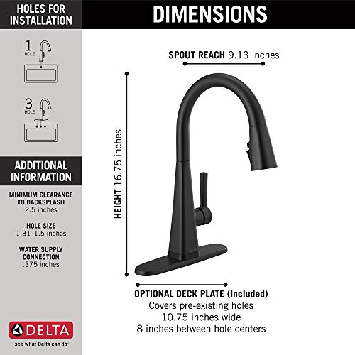 Delta Faucet Lenta SingleHandle Touch Kitchen Sink Faucet with Pull