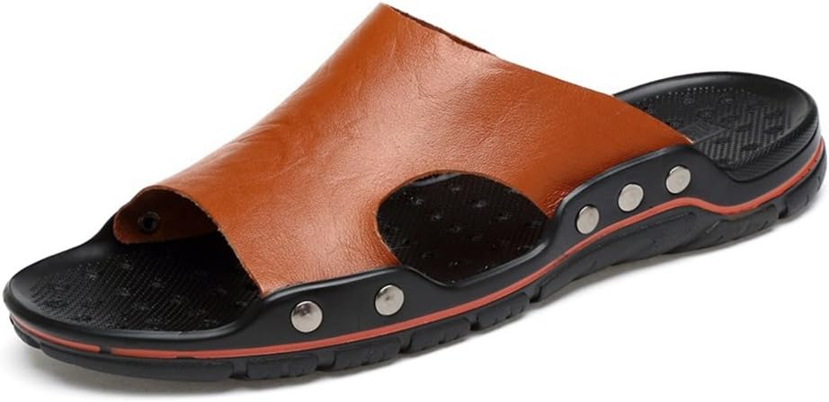 Men Casual Sandals Summer Mens Slippers Beach Sandals Genuine Cow Leather flip Flop