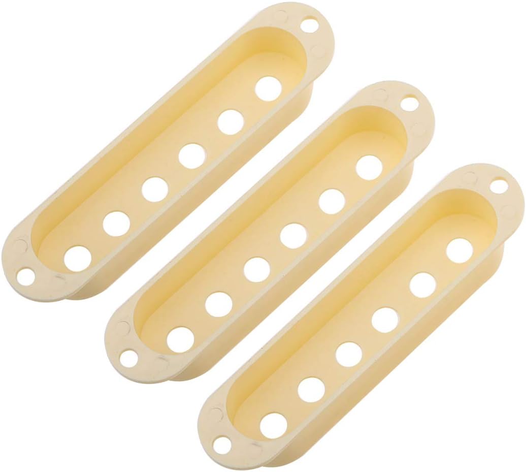 Musiclily Pro 52.5mm Plastic Single Coil Pickup Covers Set for USA/Mexican Strat ST Style Electric Guitar, Cream (Set of 3) - Image 4