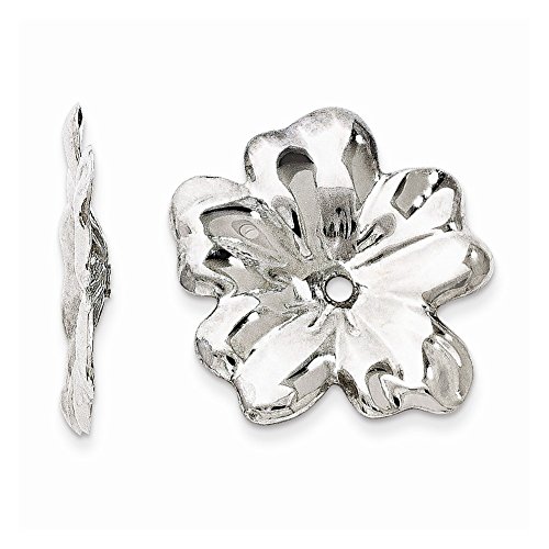 14k White Gold White Gold Floral Earring Jackets