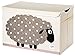 3 Sprouts Large Toy Chest for Kids with Lid and Handles - Collapsible Toy Storage Bin/Trunk/Box/Basket Organizer for Boys & Girls Playroom, Nursery, Sheep