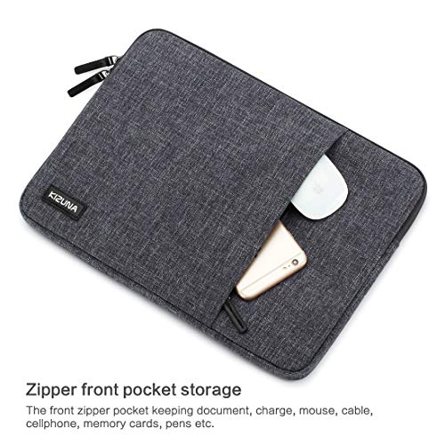 KIZUNA Tablet Sleeve Case 10 Inch Water-Resistant Laptop Bag for 10.1" Notebook/9.7" 10.5" 11" iPad Pro/Microsoft Surface Go/10.8" Huawei MediaPad/Samsung Galaxy Tab S4/Acer Iconia One 10 -Grey