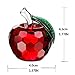 Duosuny Crystal Apple Paperweight, 40mm Art Glass Apple Collectible Figurines Best for Lucky Christmas Eve Gifts/Great Wedding Decor Gifts (Red)