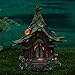Ivy Home Outdoor Tree Hanging Fairy House with Solar Light,Green