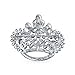 Bling Jewelry Large Statement Fashion Crystal White Simulated Pearl Wedding Queen Princess Crown Brooch Pin for Women Silver Tone Rhodium Plated