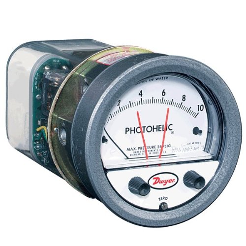 Dwyer® Photohelic® Differential Pressure Gage & Switch, A3010AV, 0-10