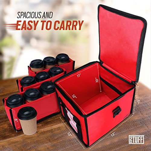 2TUFF Insulated Drink Carrier for Delivery Reusable Drink Caddy with