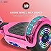 DOC Electric Hoverboard Self-Balancing Hoover Board with Built in Speaker LED Lights Wheels UL2272 Certified (Chrome Pink)