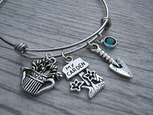 image for Abundant Earth Works Personalized Gardener Bracelet, Expandable Stainl