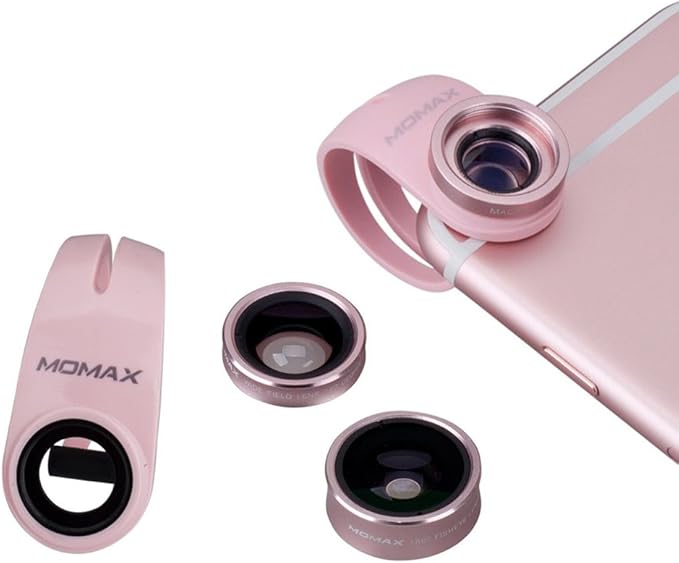 MOMAX Clipon Camera Lens Kit, Universal 3 in 1 Smart Phone