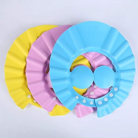 Hemiza Adjustable Baby Bath Shower Cap with Soft Material for Protecting Eyes and Ears (Multicolour)