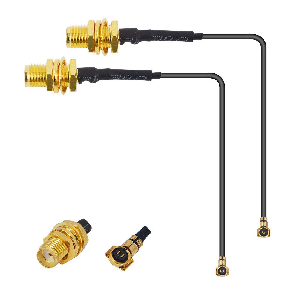 10CM/ 3.94 inch SMA Female Bulkhead to U.FL IPX-4 MHF4 Mini PCI Pigtail Antenna WiFi Cable IPX Aerial Extension for Mini PCI to PCIE Card Wireless LAN WLAN Pack of 2