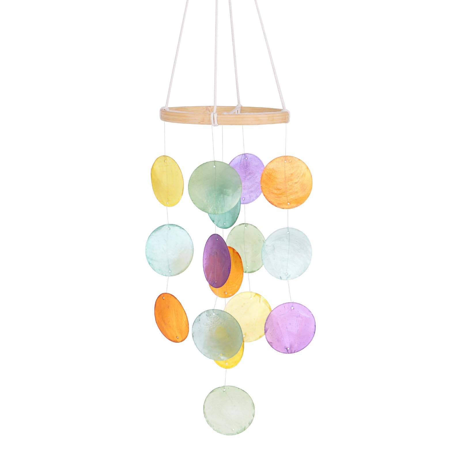 M METERXITY Shell Wind Chime for Outside, Seashell Wind Chime Sea Glass Shell Wind Chime for Outside/Patio/Garden/Porch Decor, Handcrafted Wind Chime [Colorful]