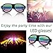 Kicsto Rechargeable Slotted Shutter Light up LED Flash Glasses, Black