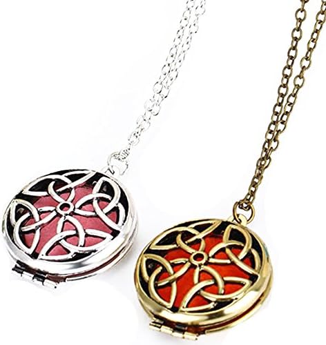2pc Silver Gold Celtic Knot Diffuser Aromatherapy Necklace Pendant