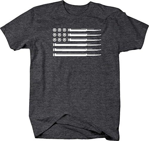 AR15 5.56 Rifle Bullets American Flag Gun Rights Military Mens T Shirt