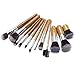 ACEVIVI Professional 12 Piece Makeup Brush Set, Premium Synthetic Kabuki Blending Blush Bamboo Handle with Bag