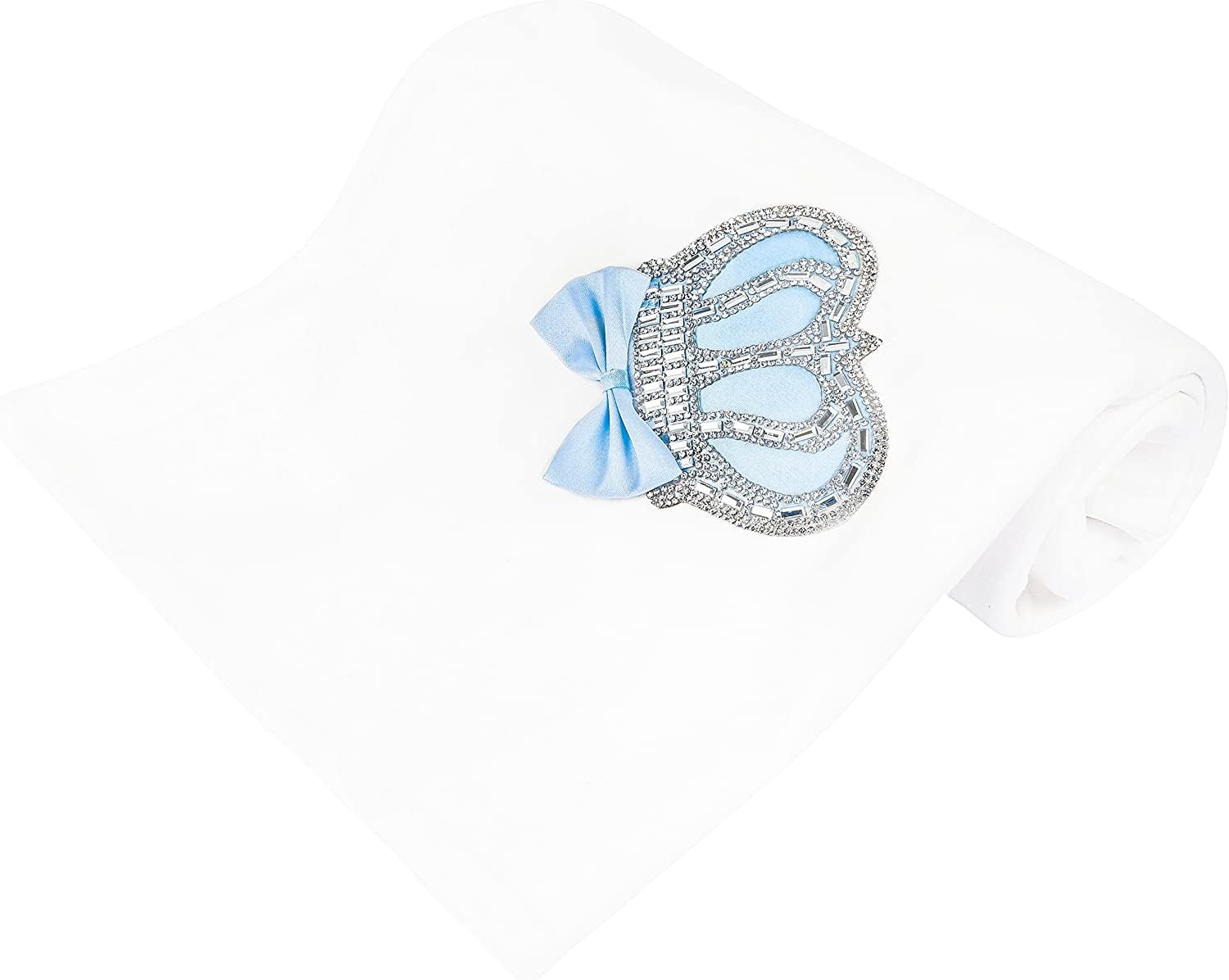 Lilax Baby Boy Newborn Crown Jewels Swaddle Receiving Blanket Blue — image 1