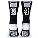 Athletic Half Cushioned Crew Socks Mid Calf Black Team Number 34 or 43,One Size Fits Most