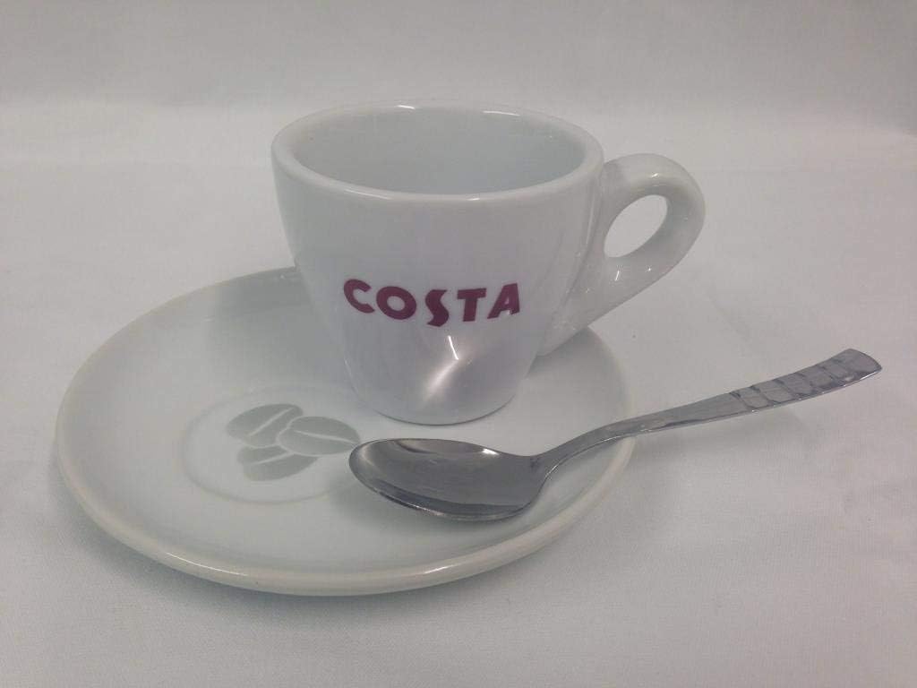 Costa Coffee Espresso Cup with Saucer and Spoon Double 170ml Amazon.co