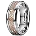 King Will Aurora 8mm Rose Gold Celtic Dragon Aurora Luminou Glow Titanium Wedding Ring for Men Women
