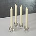LED Flameless Taper Candles - 10 Inch, Battery Operated, Flickering Warm White Light, Remote Control with Timer Included, Ivory Real Wax, Push Activated Fake Candlesticks - Set of 4