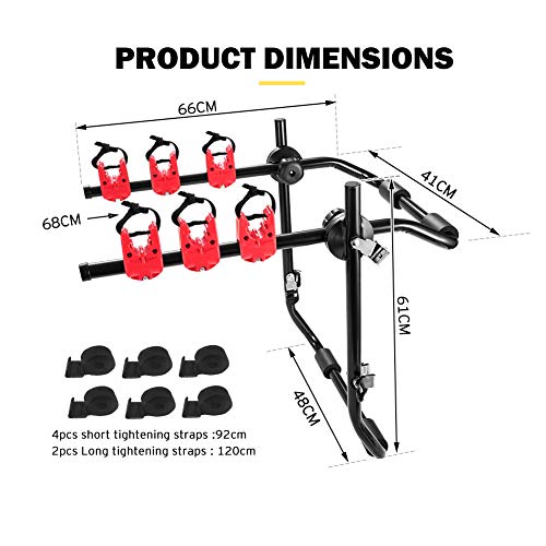 FIERYRED Trunk Mounted Bike Rack for Most Car SUV (Sedans/Hatchbacks