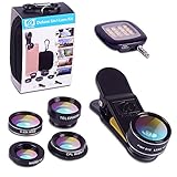 Apexel 6 in 1 Camera Lens Kit for iPhone 8/7/7 Plus/6s 6Plus, Samsung Galaxy S8/S7/S7 Edge Note 5-Fisheye Lens, 2 in 1 Wide Angle Macro Lens, 2x Telephoto Lens and CPL Lens with LED Fill Light